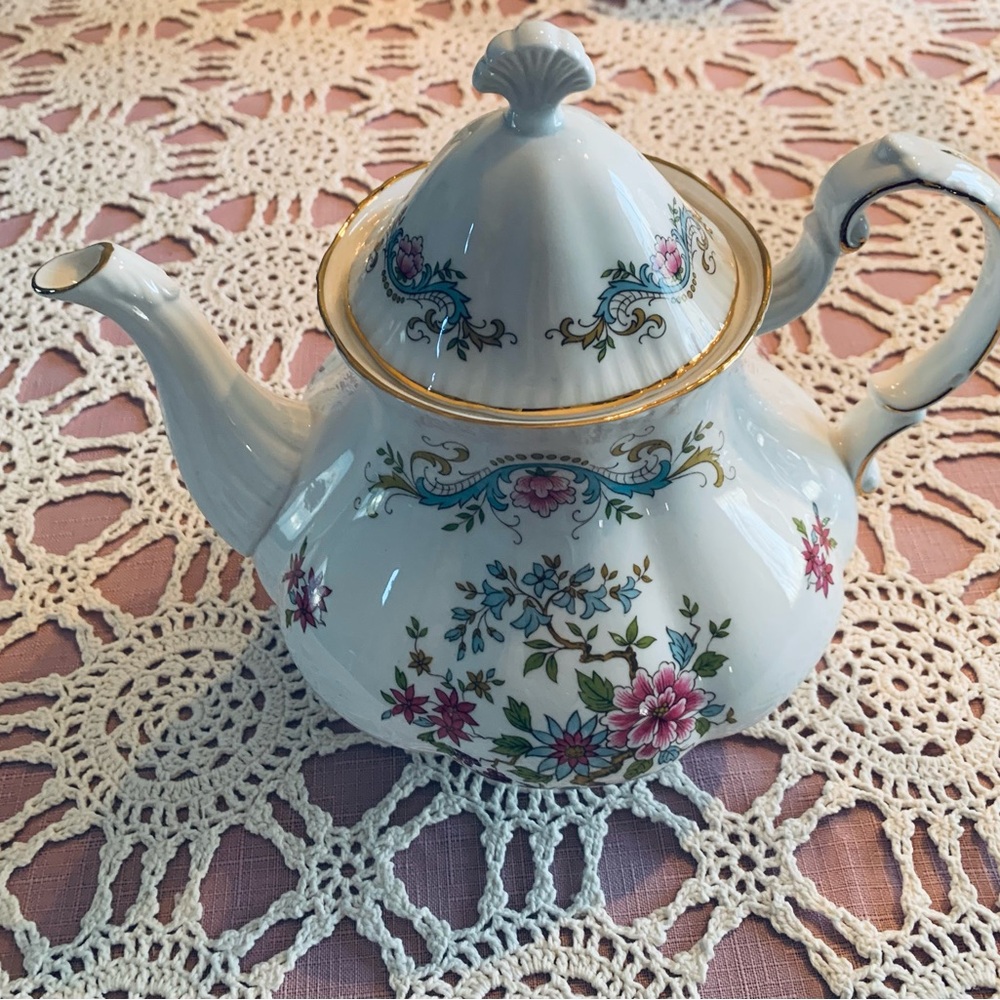 Vintage Royal Standard English Bone China Teapot in Gorgeous Mandarin Pattern